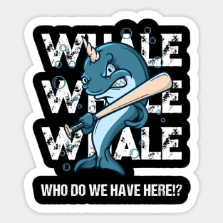 Baseball Whales T-Shirt - Funny Whale Pun Joke Quote Sticker